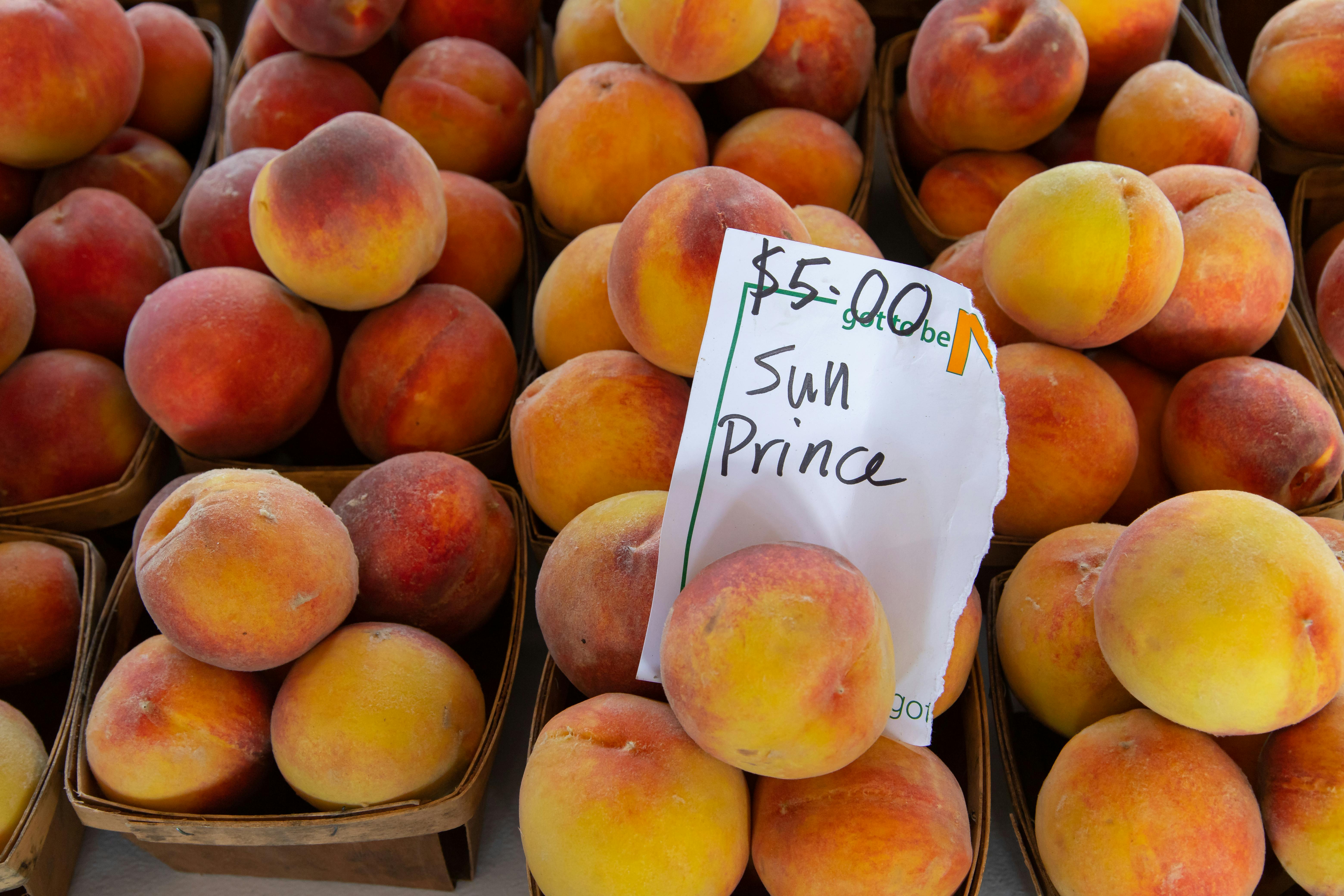 price tag on top of fruits