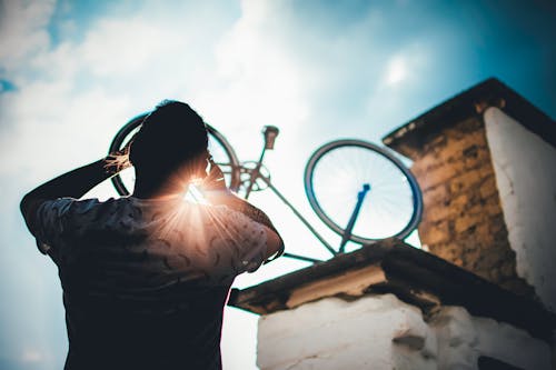 Free stock photo of bike, blue sky, city