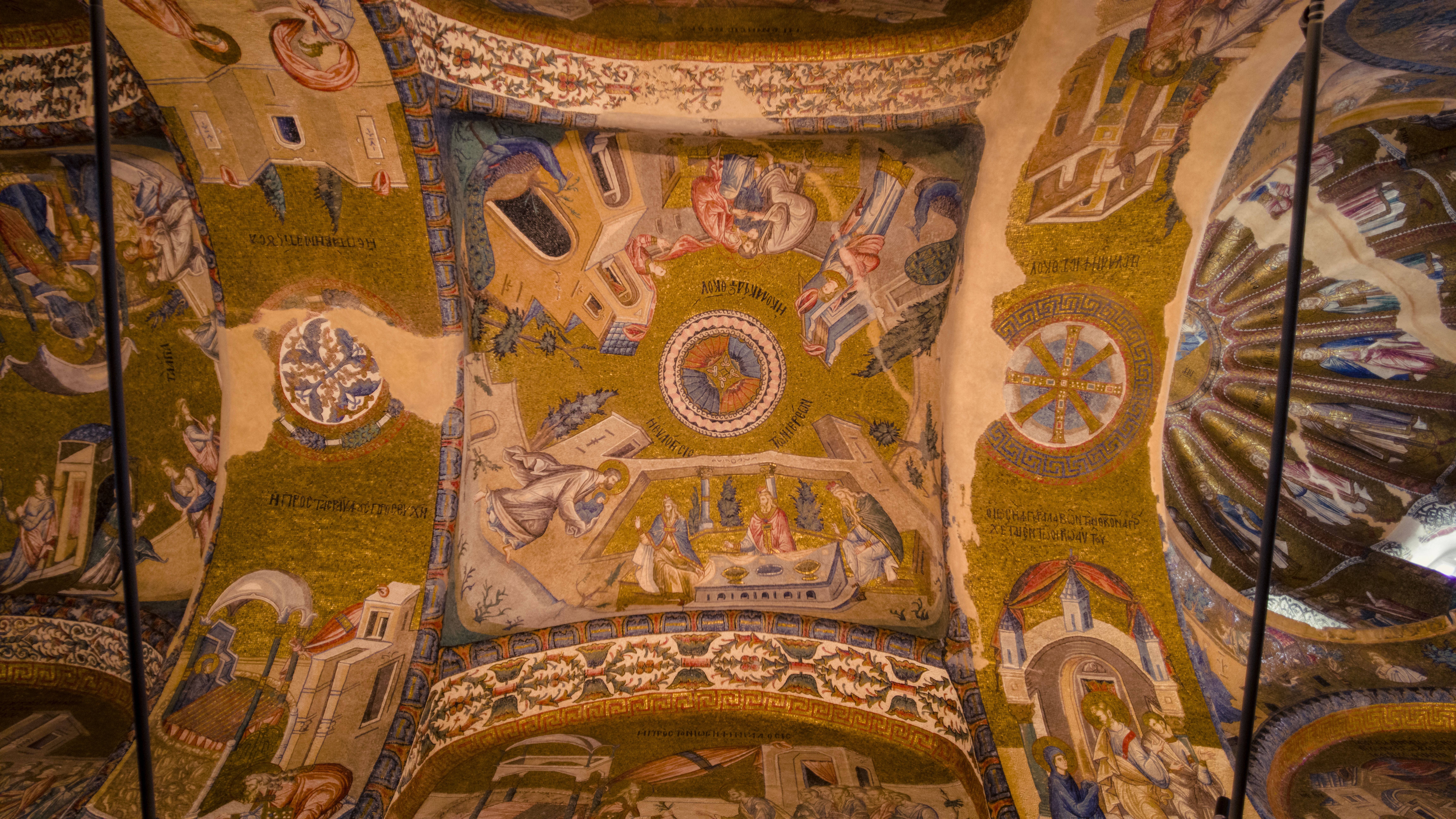 Explore the intricate religious mosaics adorning the ceilings of the historic Chora Church in Istanbul.