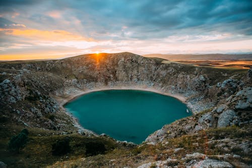 Foto Aérea Do Lago Da Cratera