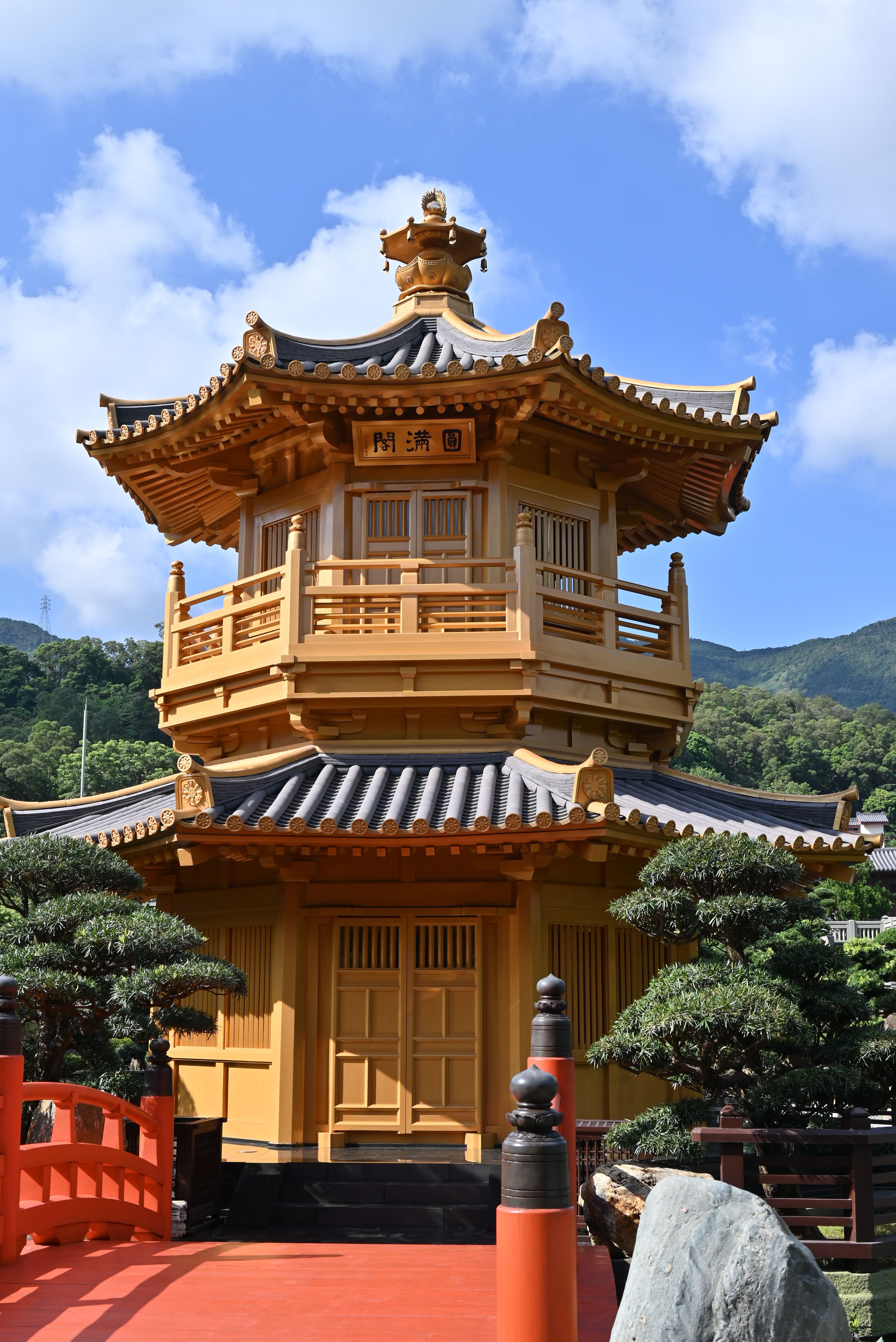 Stunning pagoda at Nan Lian Garden in Hong Kong, showcasing traditional architecture amidst lush greenery.