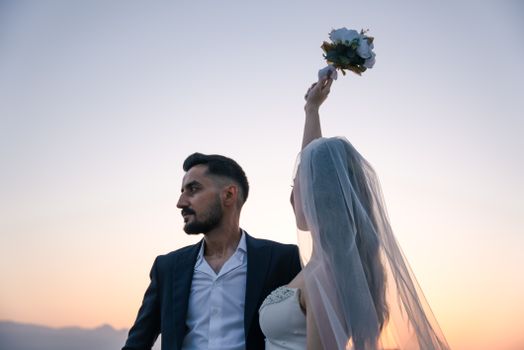 Married Couple on Their Wedding Day