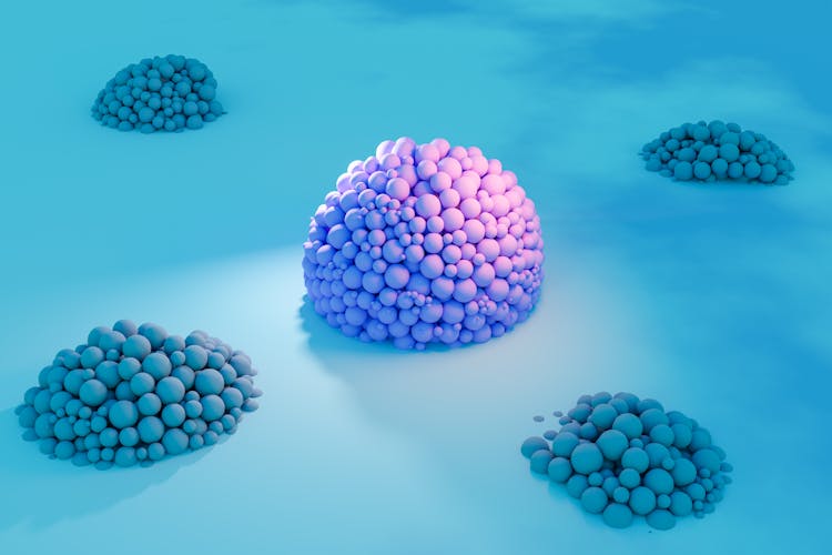 Digital, 3D Render Of Bubbles