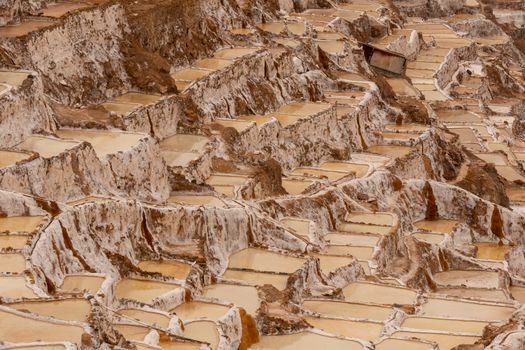 Aerial View of Muddy Terraced Fields on Mountain Side