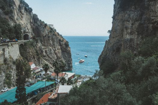 Furore Beach Bay on the Amalfi Coast in Italy 