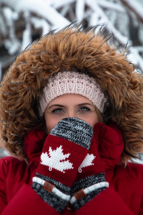 Woman Wearing Red Coat