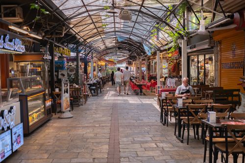 Free Explore a bustling bazaar with cafes and street food in İzmir, Turkey. Stock Photo