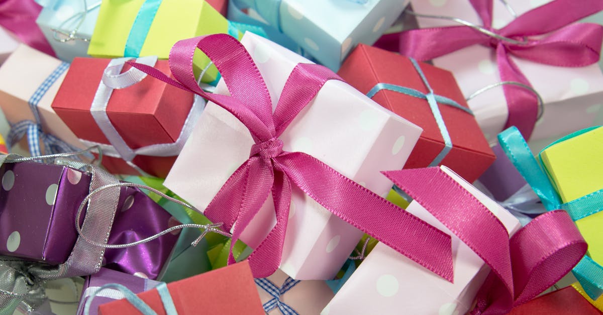 A vibrant collection of gift boxes with colorful ribbons, ideal for celebrations.