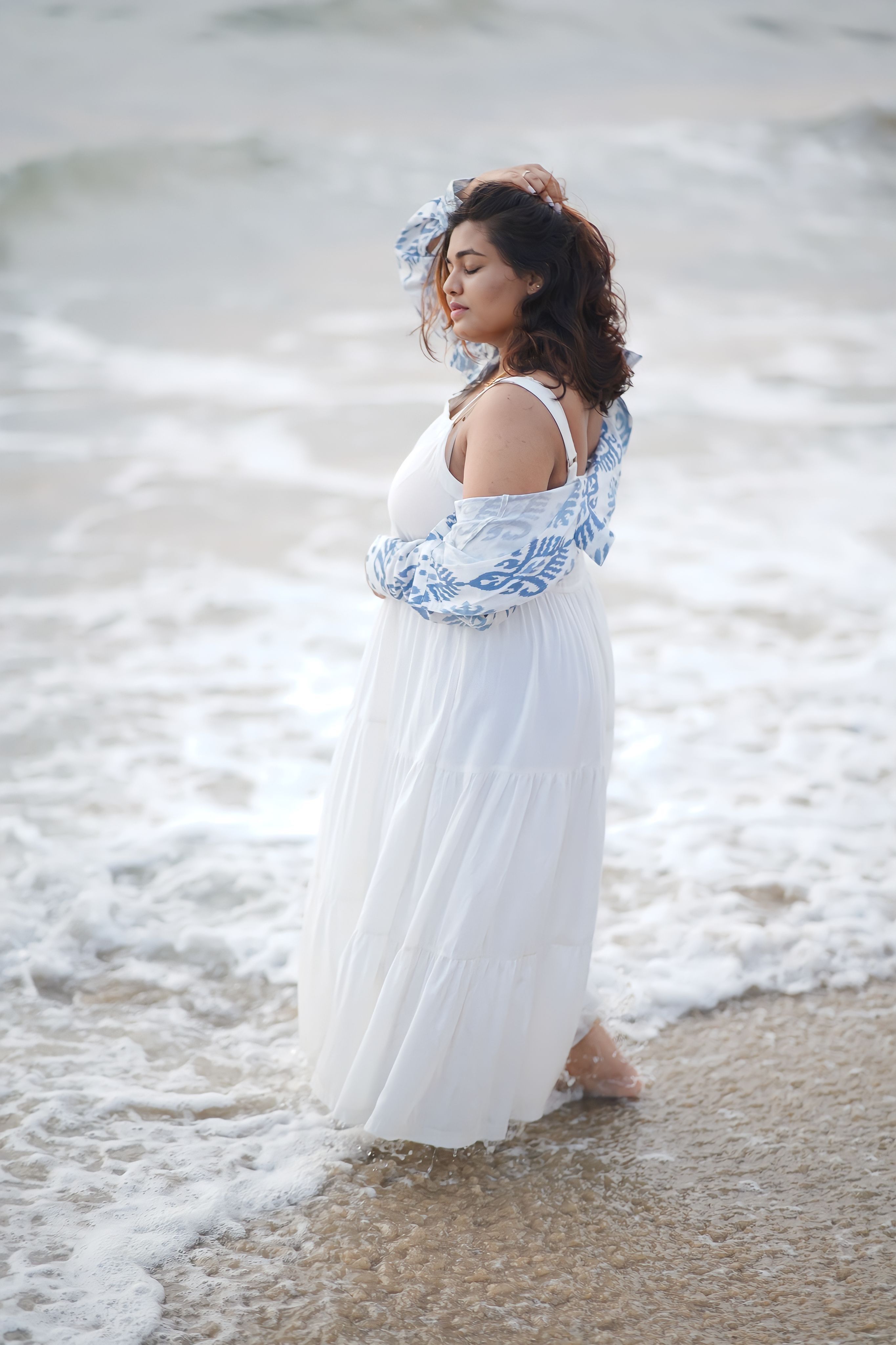 Woman in a White Dress on the Beach · Free Stock Photo