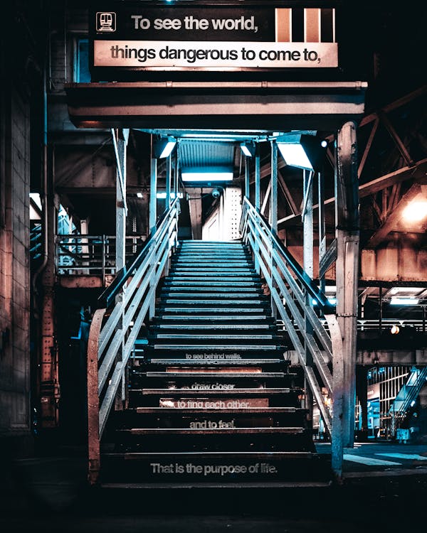 Free Metal Stairs At Nighttime Stock Photo