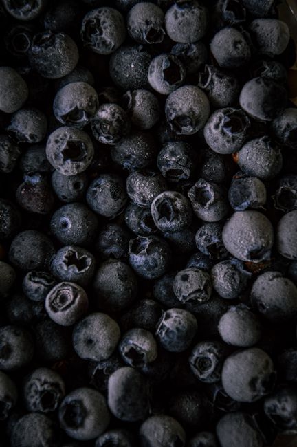 Detailed close-up of ripe blueberries showcasing their texture and freshness.