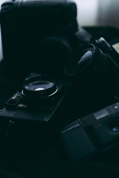 Základová fotografie zdarma na téma analogový fotoaparát, černá, elektronika