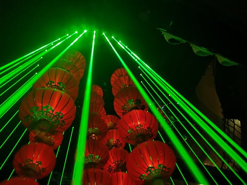 Ilmainen kuvapankkikuva tunnisteilla kiinalaiset lyhdyt, laser, punainen