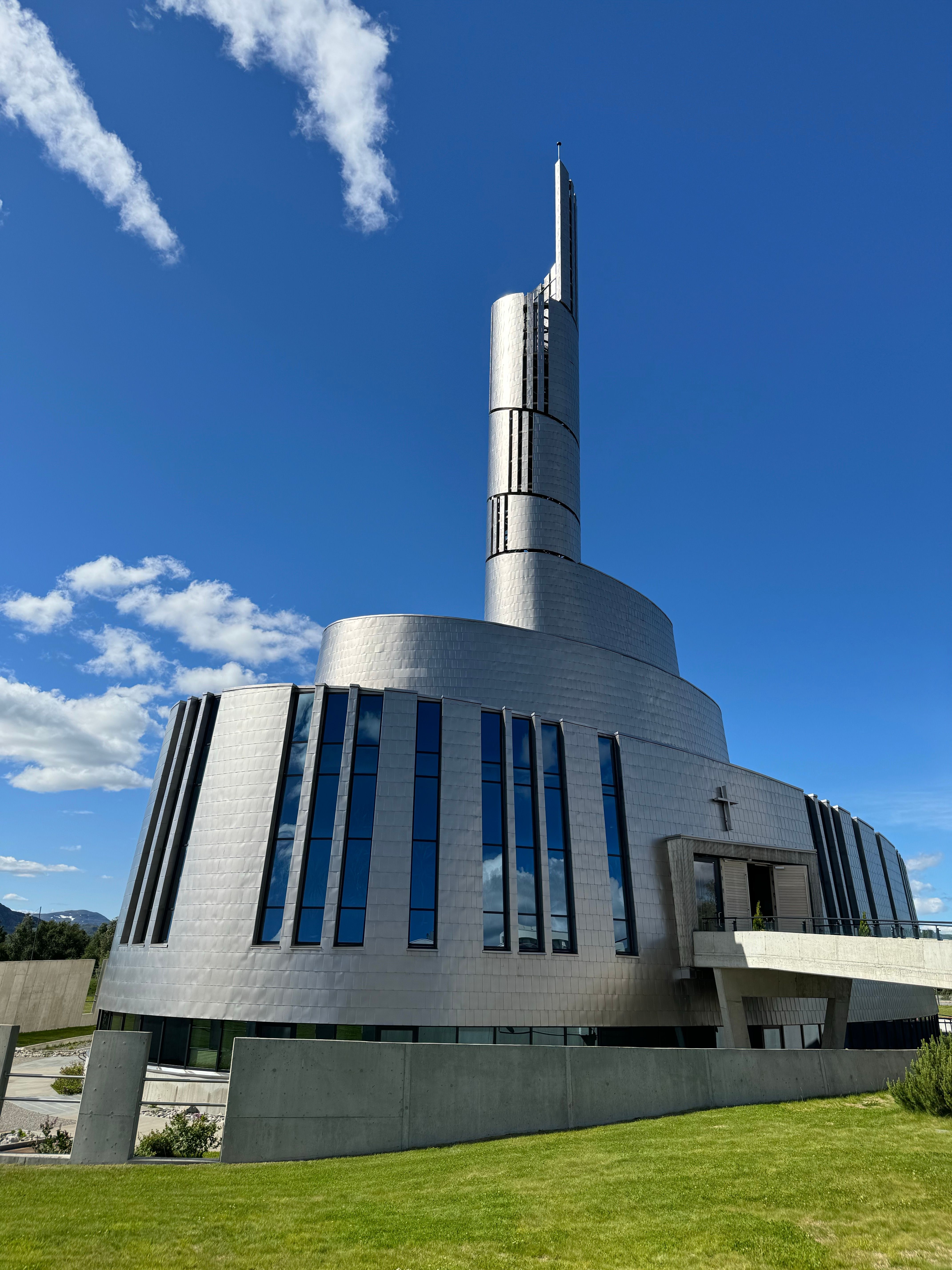 Silver Futuristic Building of Cathedral of The Northern Lights In Alta ...
