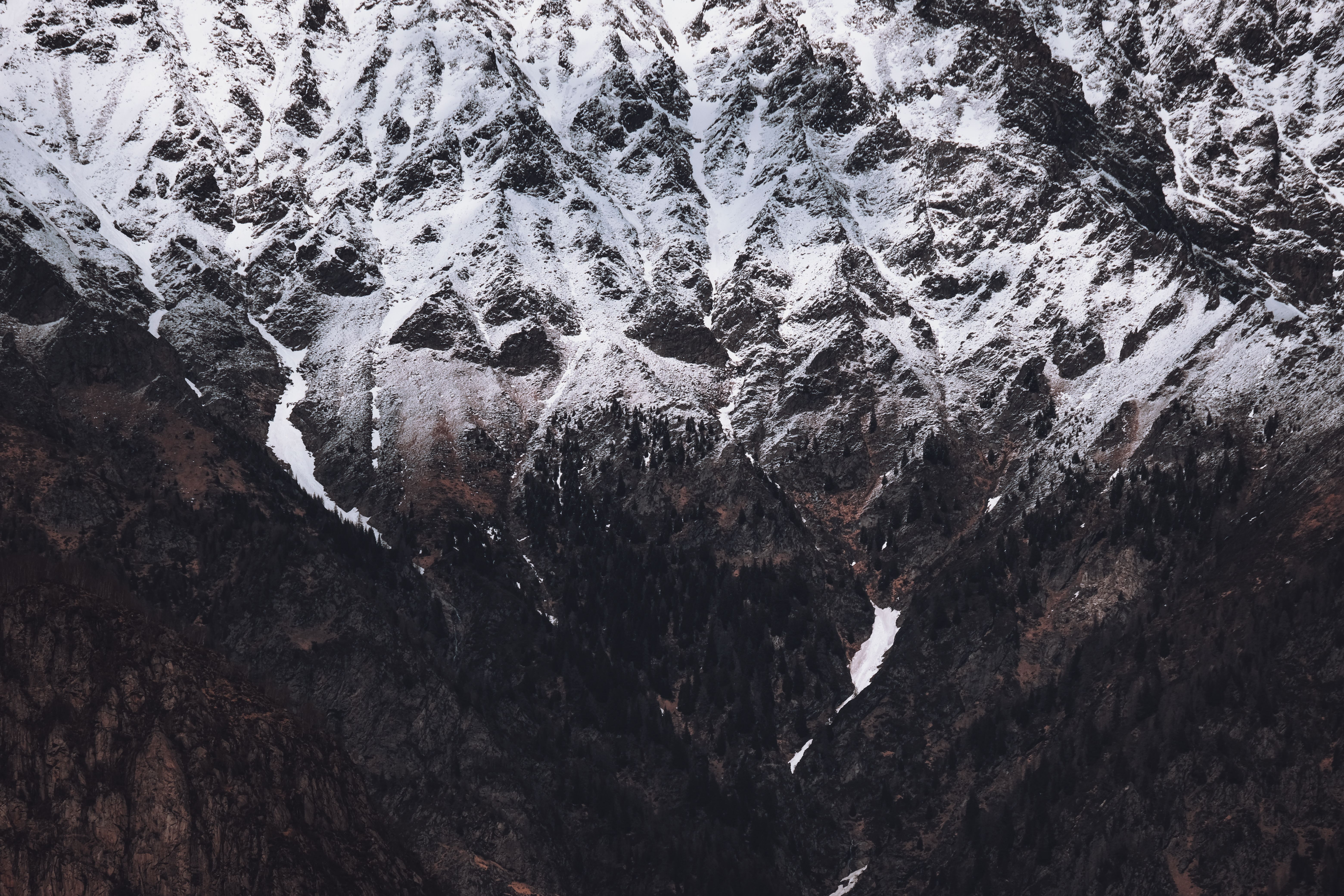 Steep Snowy Mountain Ridge · Free Stock Photo