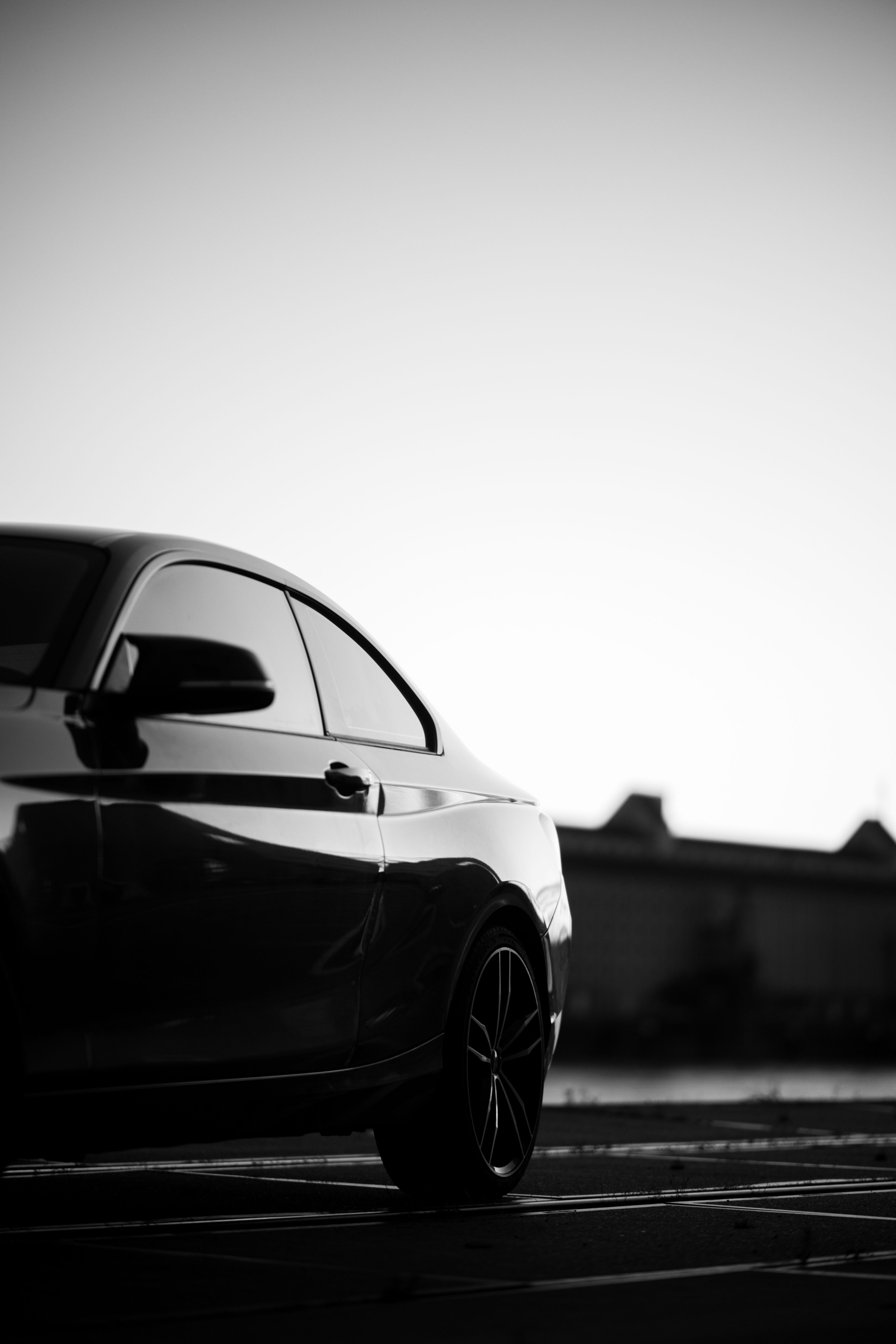 Black and White Photo of a Modern Car · Free Stock Photo