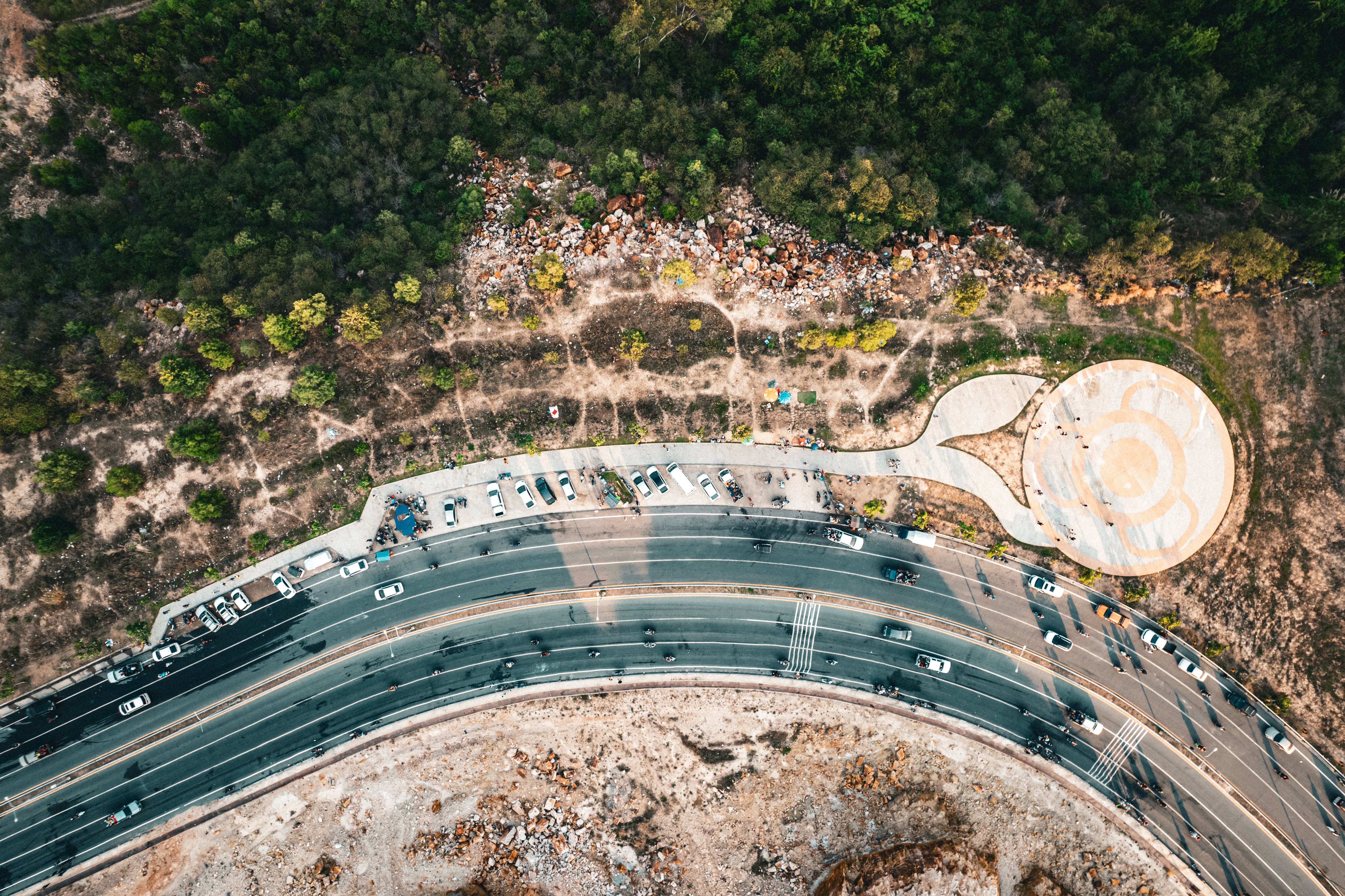 Multi-Lane Road by Forest · Free Stock Photo