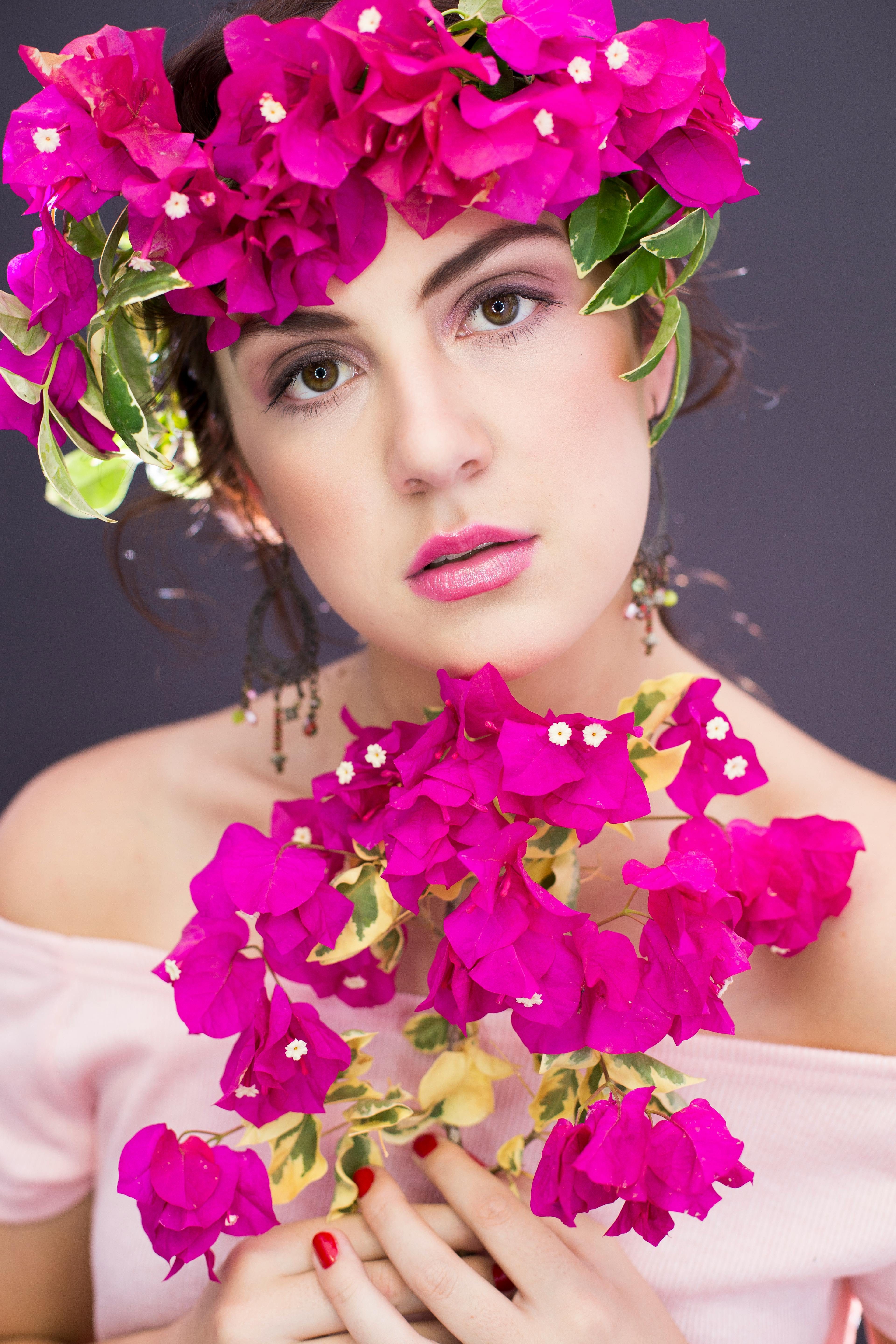 Free stock photo of beautiful, beautiful eyes, flower girl