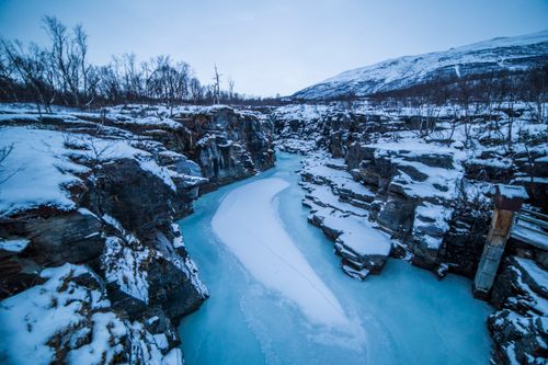 Free Abisko Canyon in winter, Sweden Stock Photo