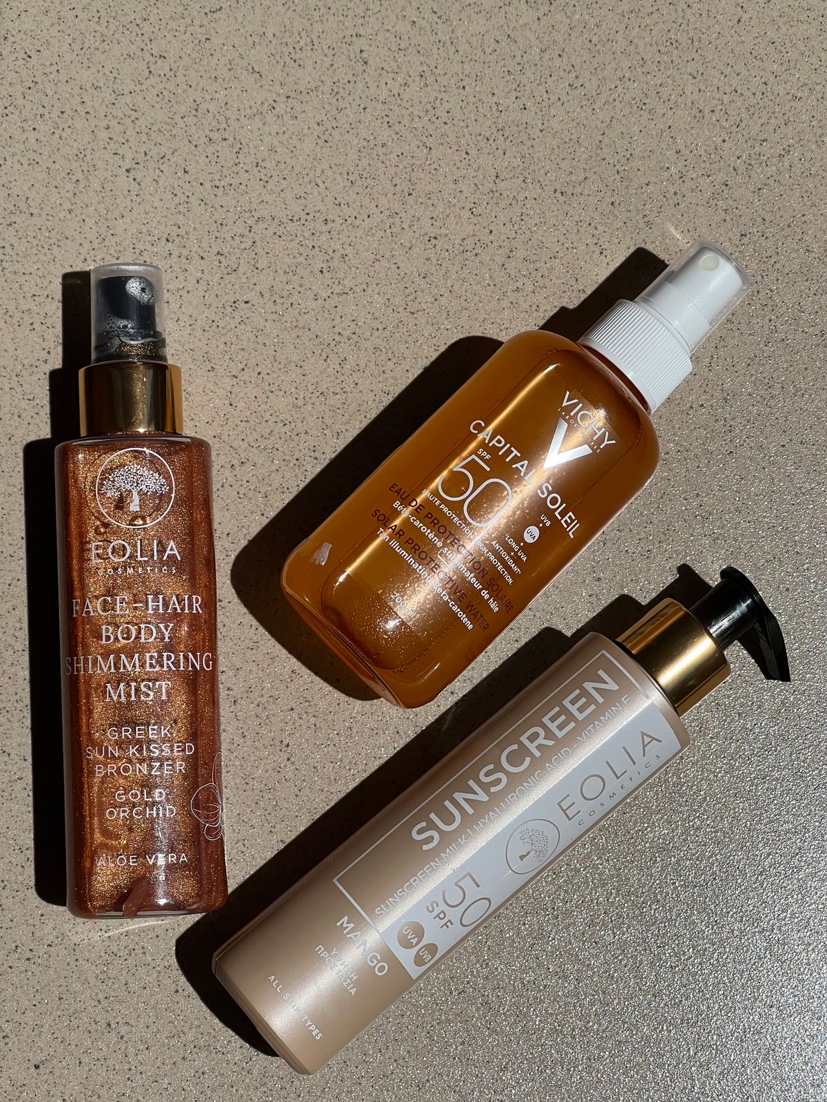 Self-tan lotion, gradual moisturiser and bronzing cream together