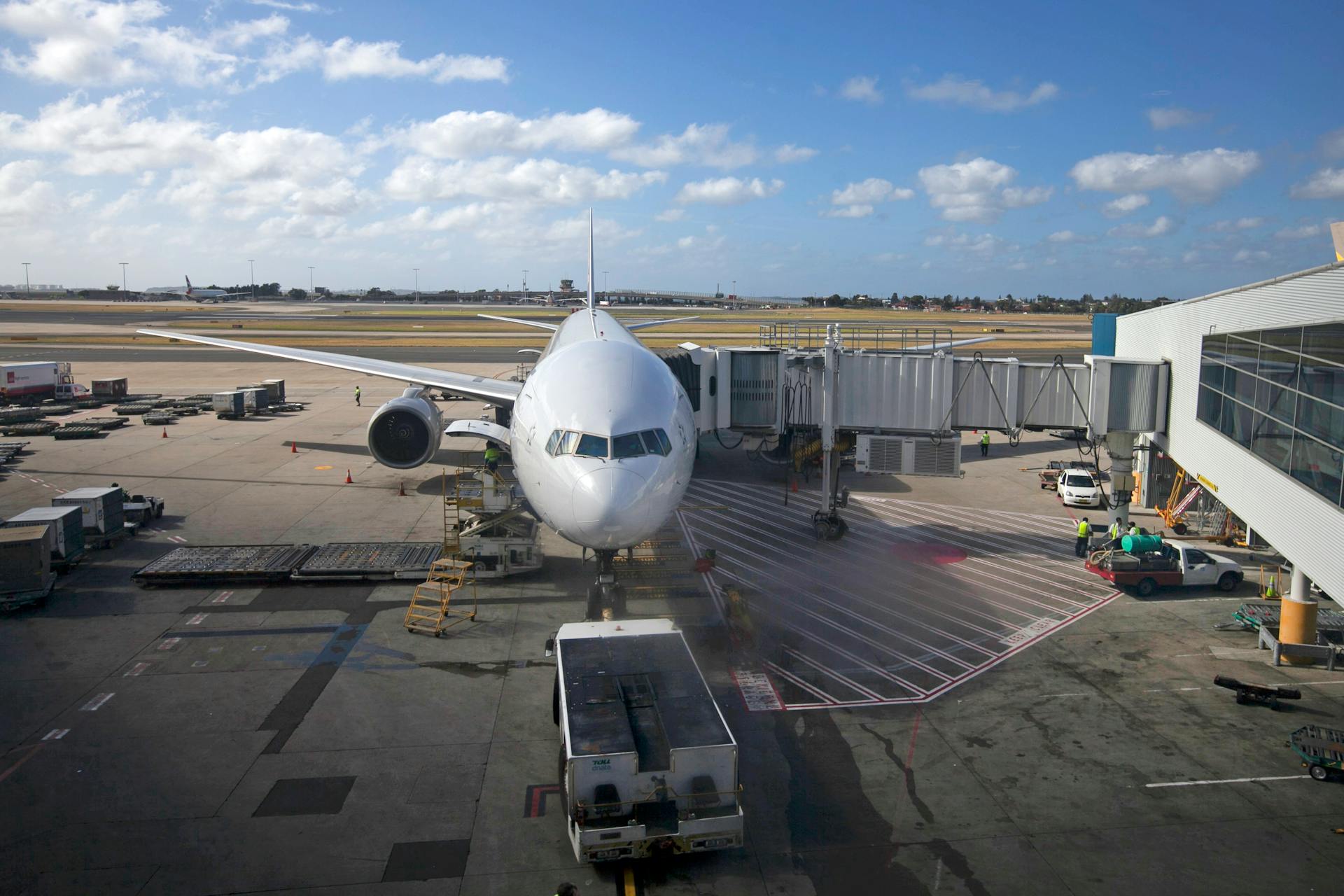 Airliner Connected to the Airport Jetway