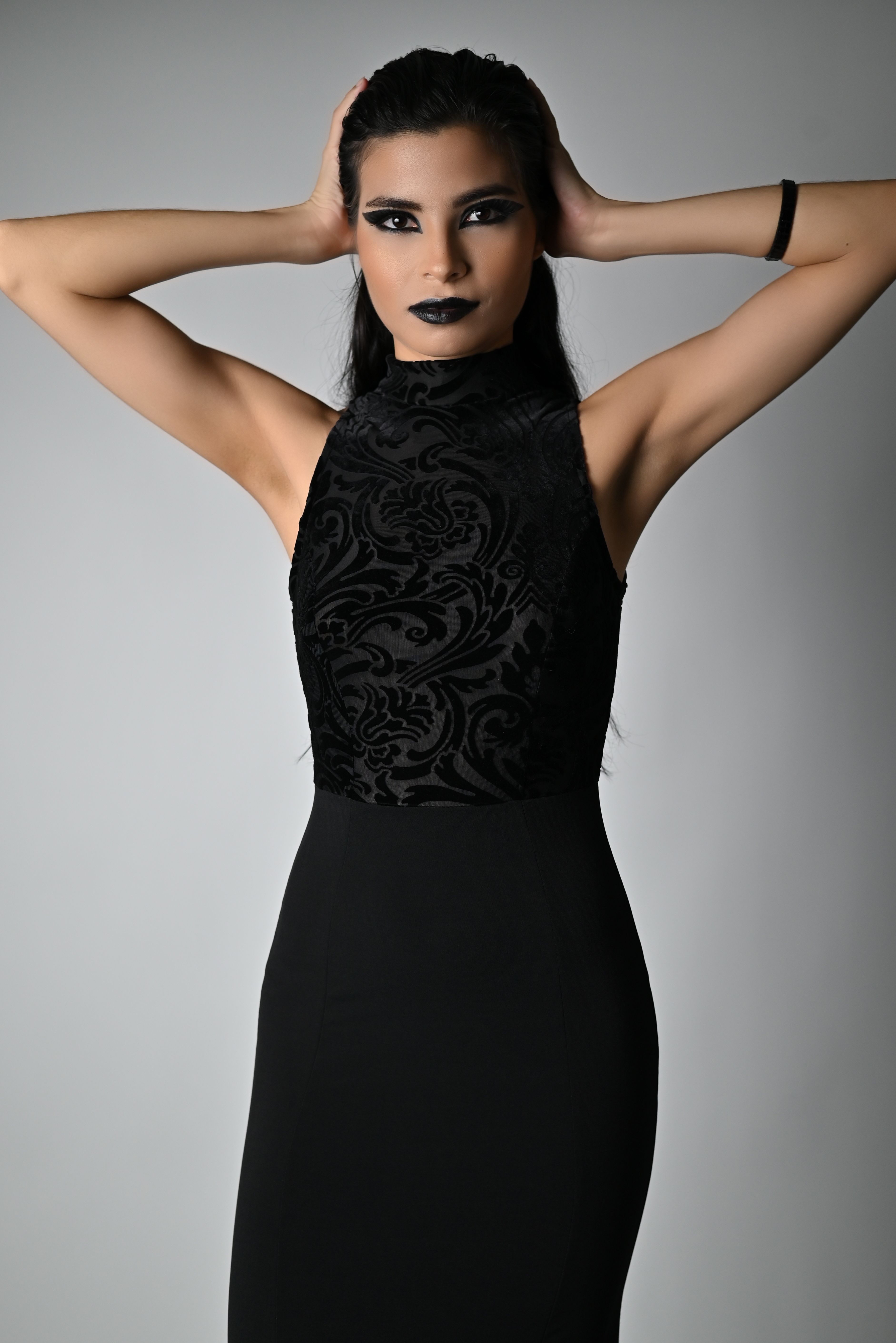 Brunette Woman in Black Dress · Free Stock Photo
