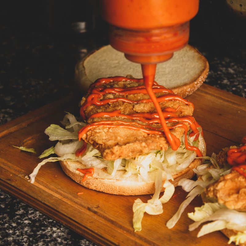Air Fryer Crispy Chicken Thigh Sandwich with Spicy Mayo