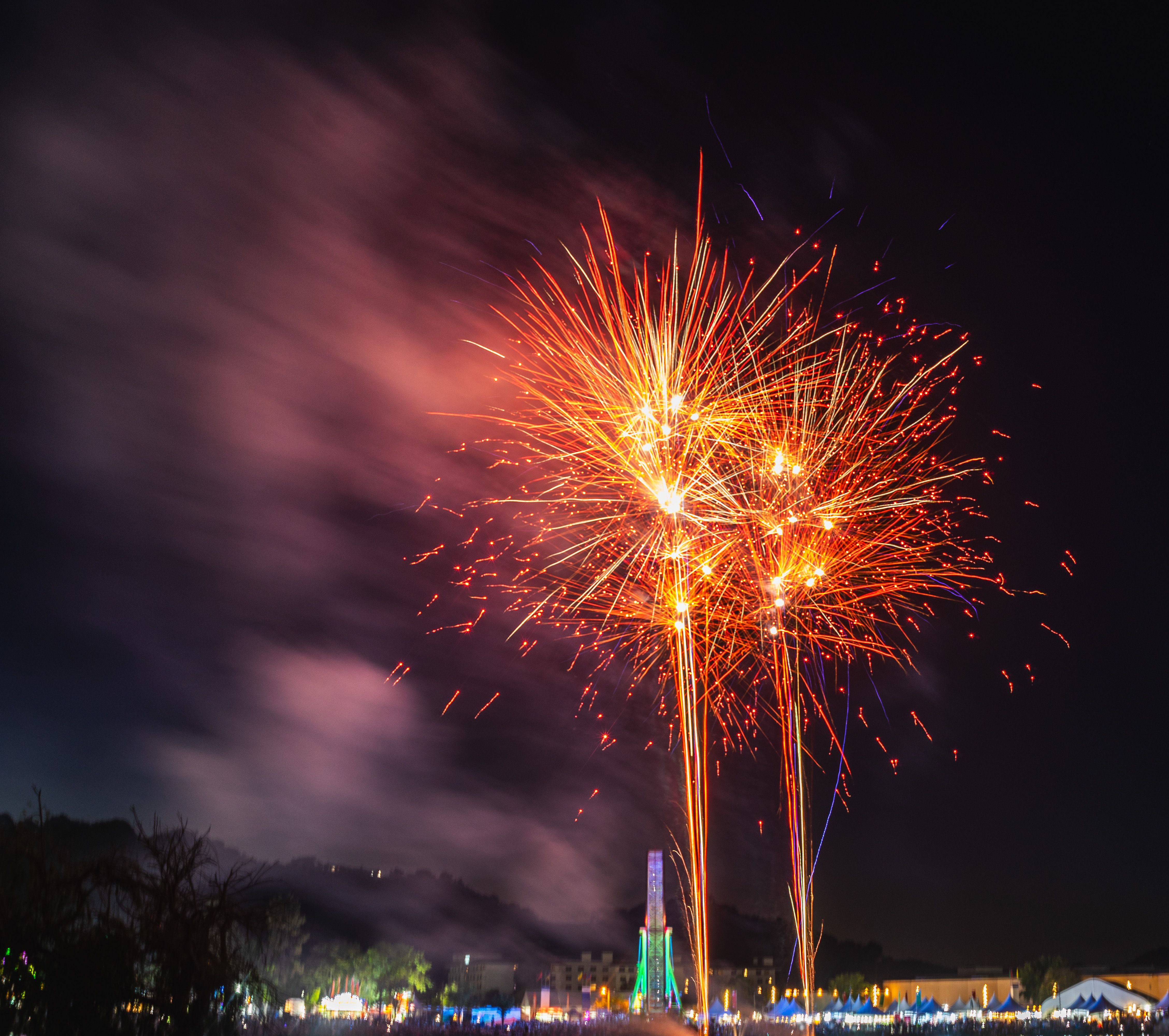 Crowds filling Vasco da Gama Square in Fort Kochi on New Year's Eve during Cochin Carnival