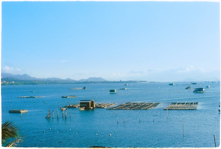 Fishing Platforms On Sea Coast