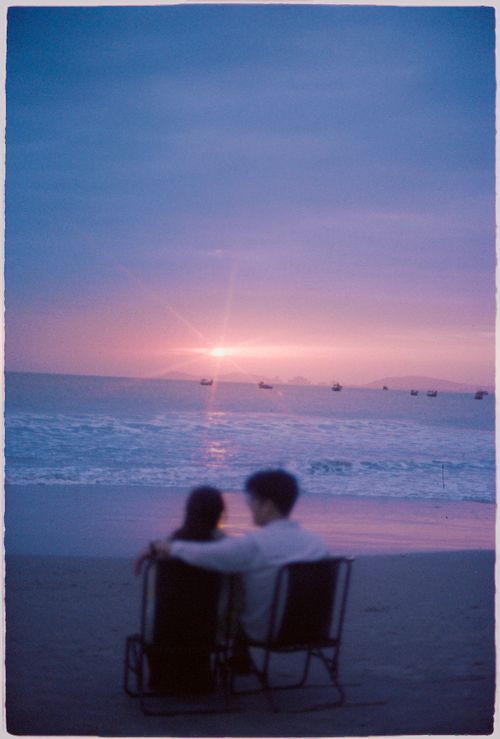 Free stock photo of 35mm film, adult couple, beach Stock Photo