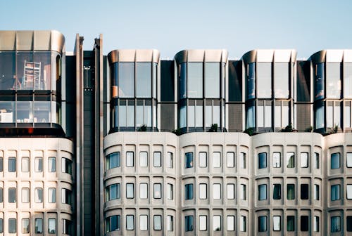 Facade of White Concrete Buildings