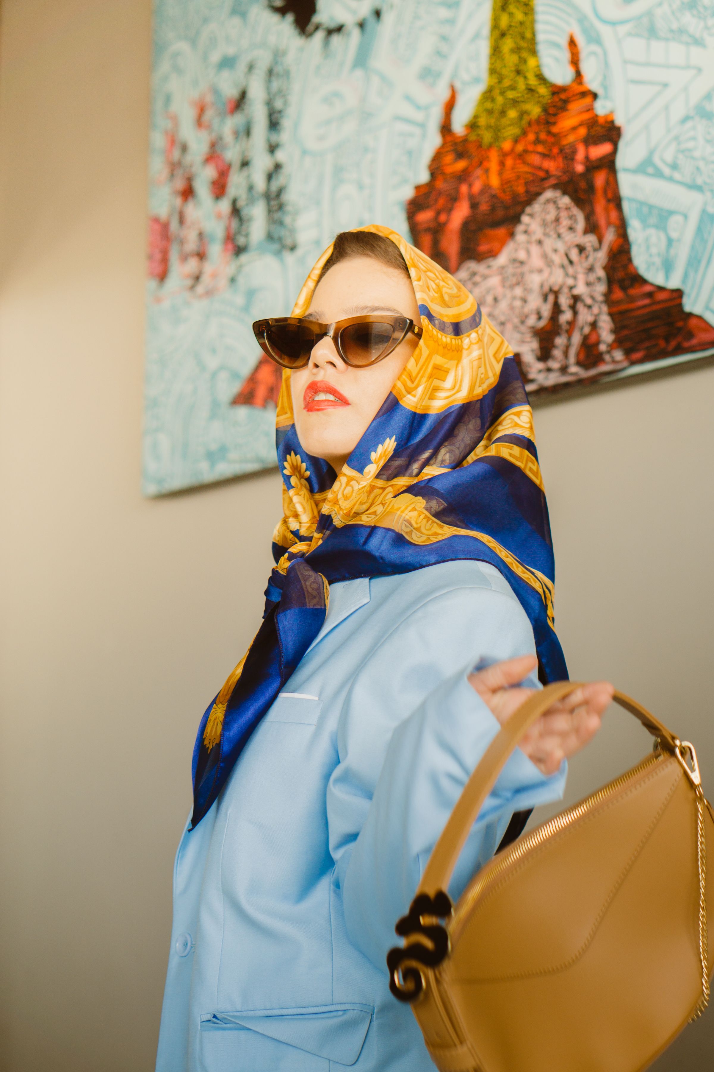 Photo of an Elegant Woman Wearing a Headscarf and Sunglasses · Free ...