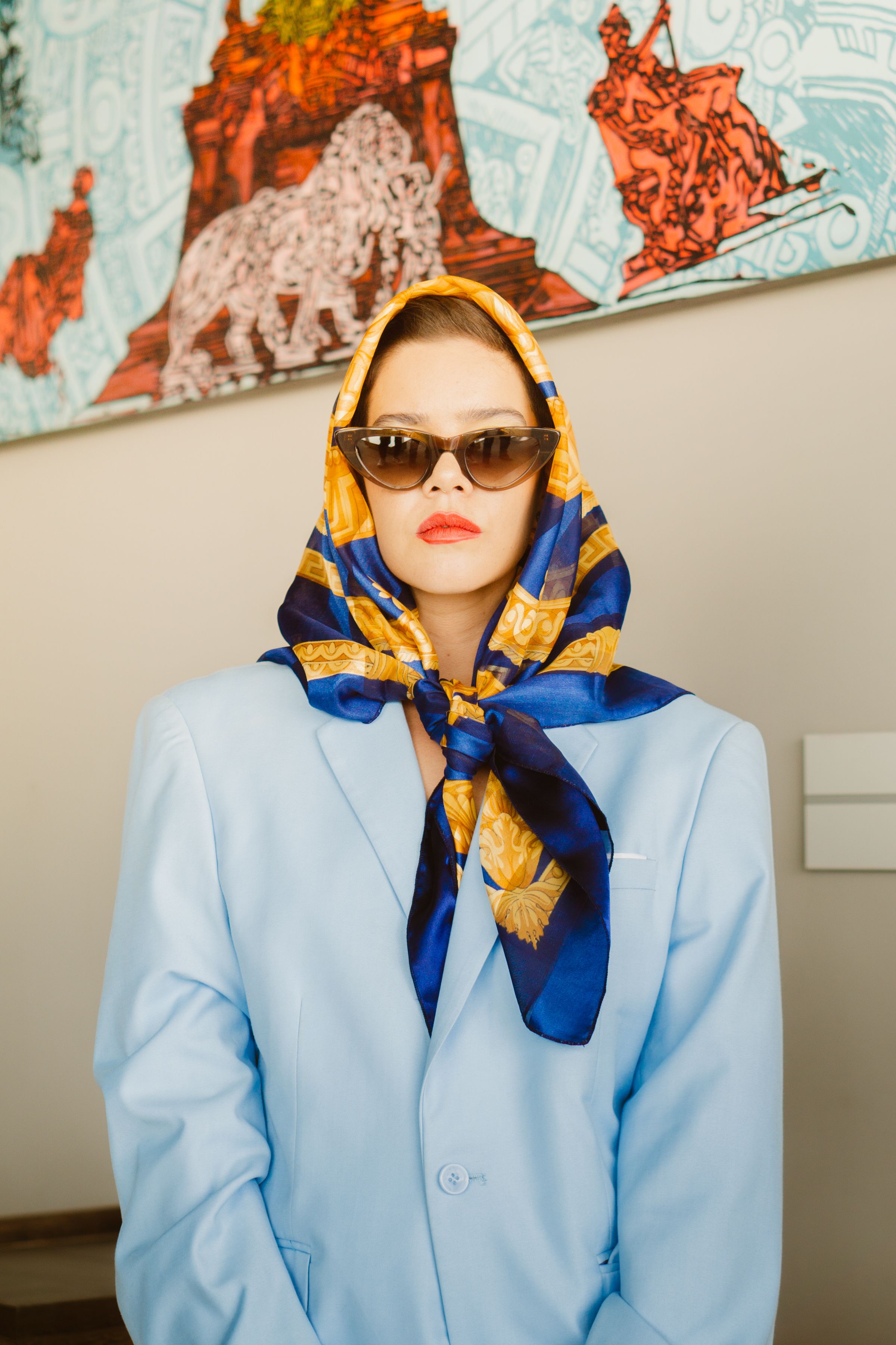 Woman Wearing a Headscarf and Sunglasses · Free Stock Photo