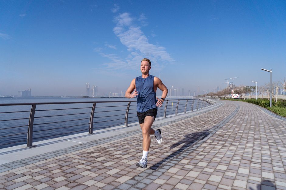 healthy man exercising morning