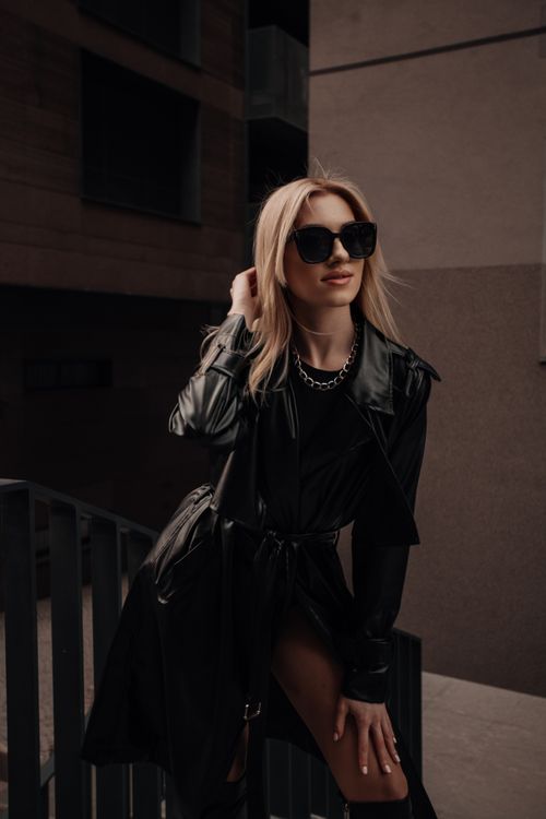 Woman in Sunglasses and Leather Jacket · Free Stock Photo