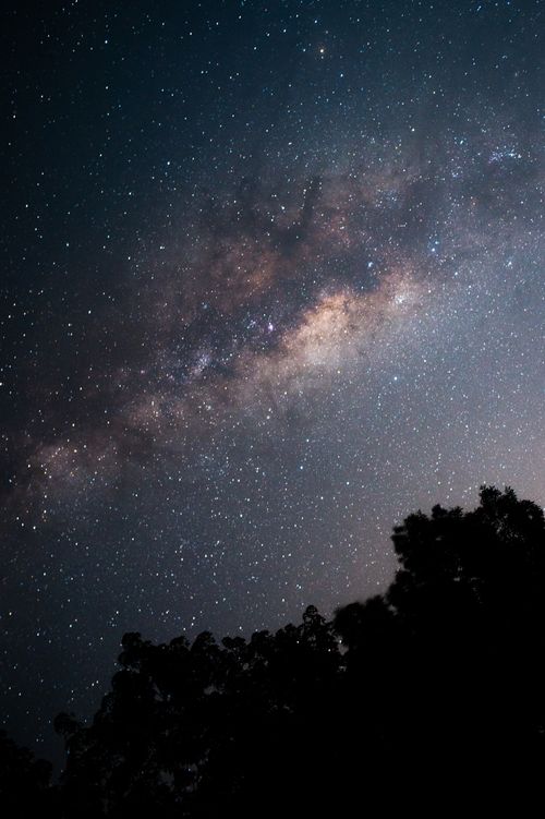 Free A breathtaking view of the Milky Way galaxy amidst a starry night sky. Stock Photo