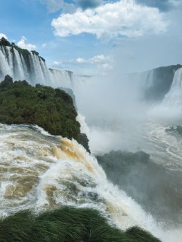 Breathtaking view of Iguazu Falls' Devil's Throat showcasing its immense power and beauty.