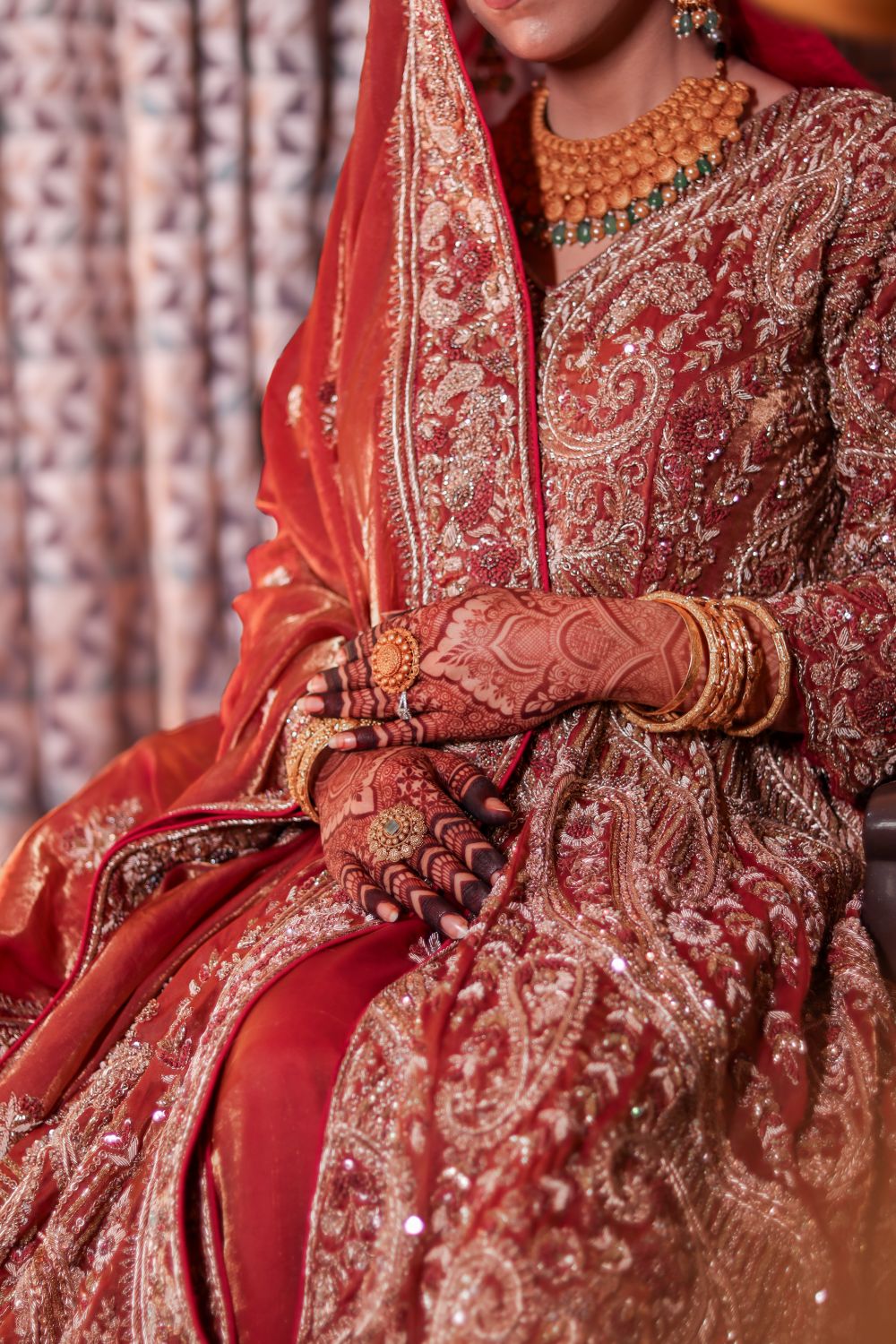 Weeding Cloth Collection Bride Sitting in Traditional Wedding Clothing · Free Stock Photo
