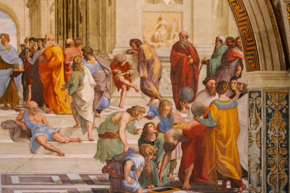 Fresca Școala din Atena a lui Rafael, în Palatul Apostolic din Vatican