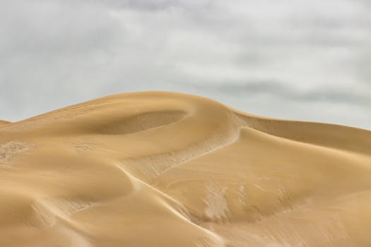 Serene landscape of golden sand dunes in Penong, South Australia, showcasing nature's beauty.