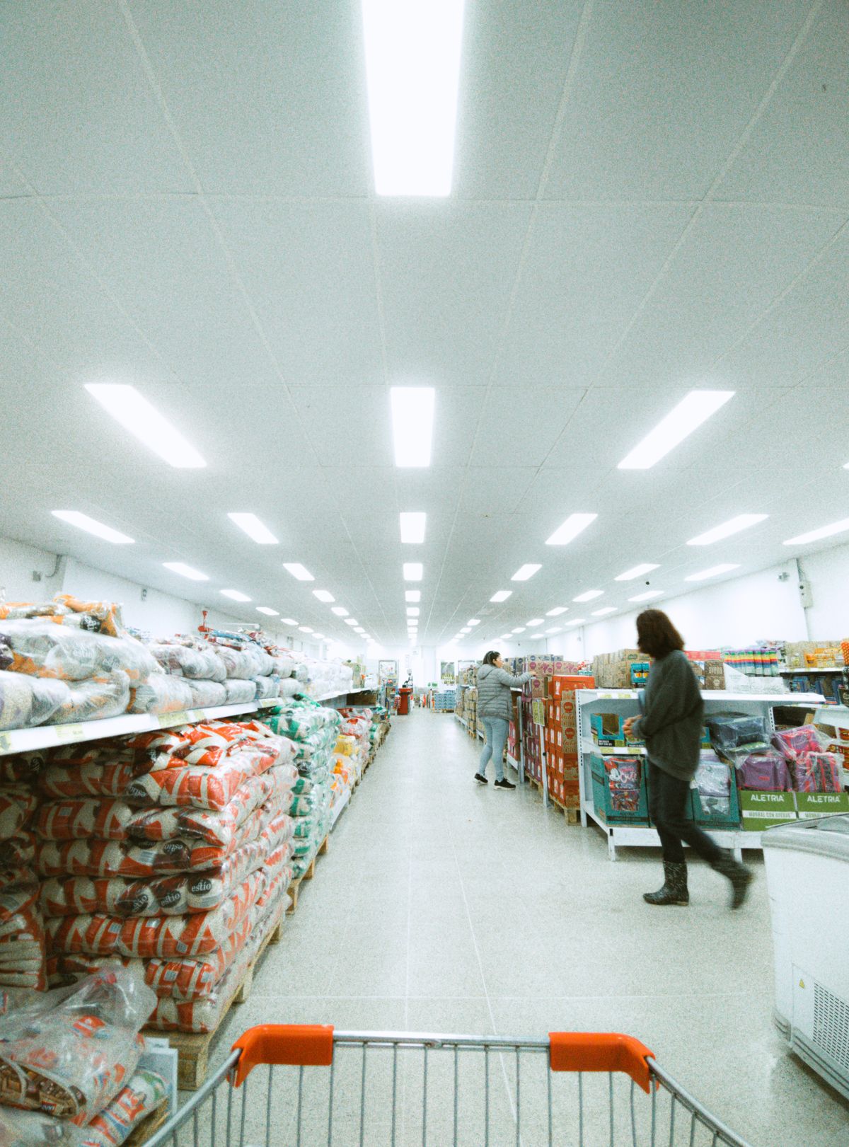People shopping in a supermarket