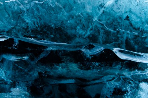 Free Breathtaking close-up of blue ice formation showcasing natural beauty and winter's embrace. Stock Photo