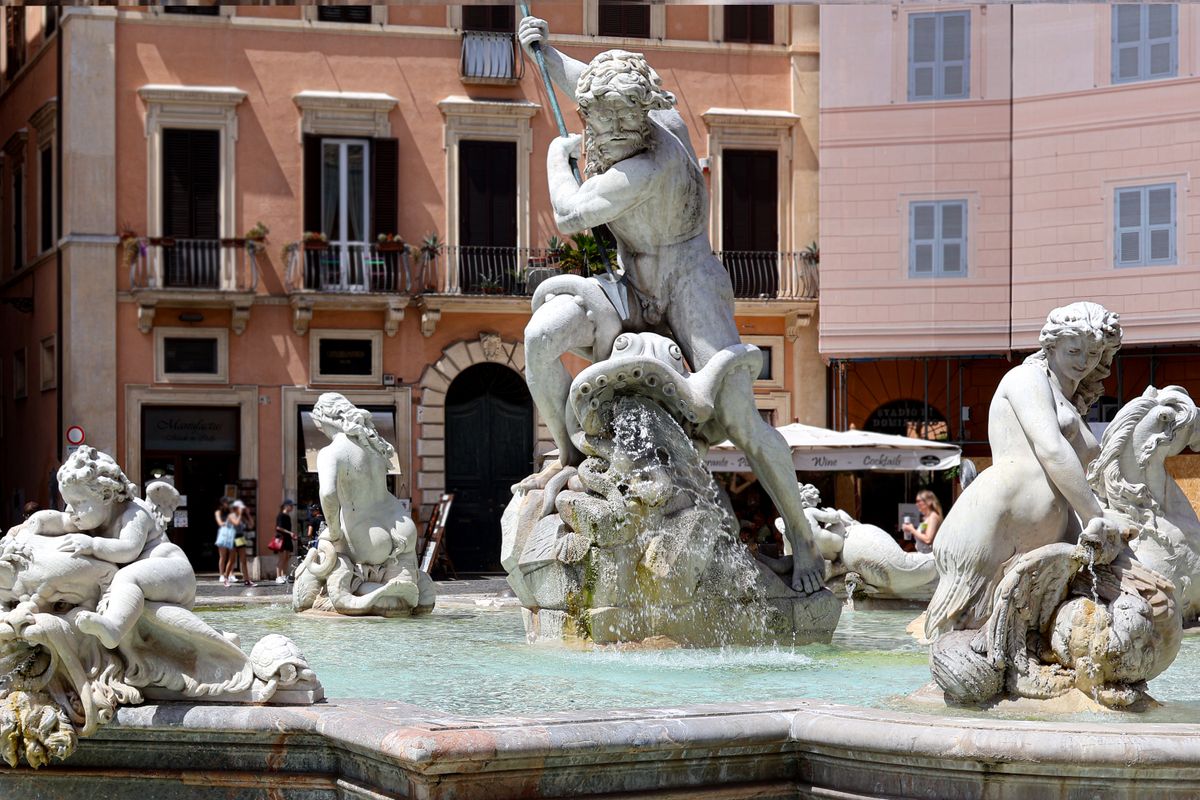 A baroque piazza fountain — Rome's public squares are as essential as its museums.