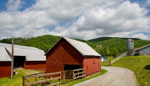 Farm Buildings in Rural Countryside