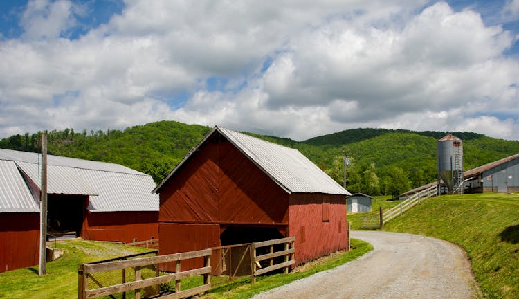 Farm Buildings In Rural Countryside