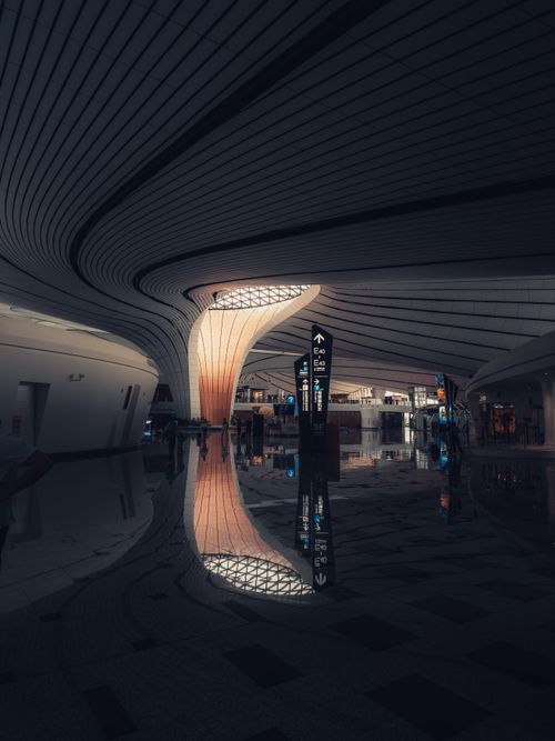 Free Explore the futuristic design of Osaka Airport with its stunning, curved structures and elegant symmetry. Stock Photo