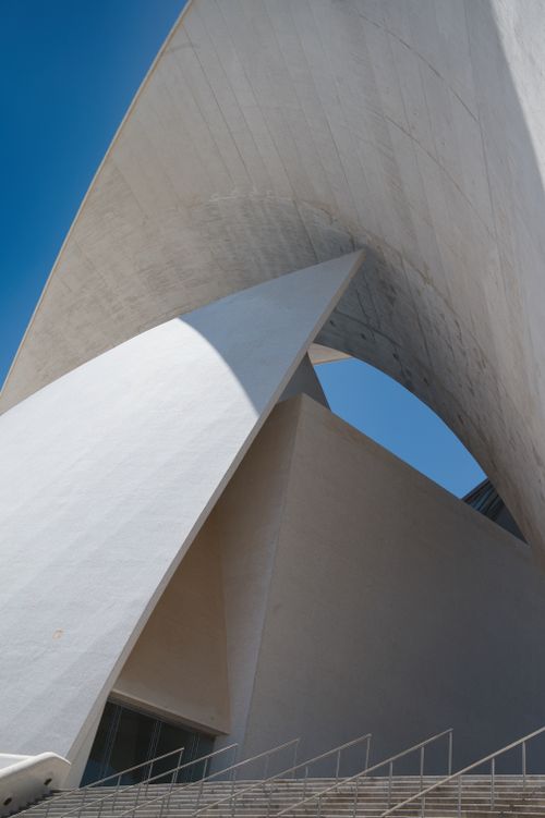 Free Stunning modern architecture of the Auditorio de Tenerife in Santa Cruz, with dynamic curves and futuristic style. Stock Photo
