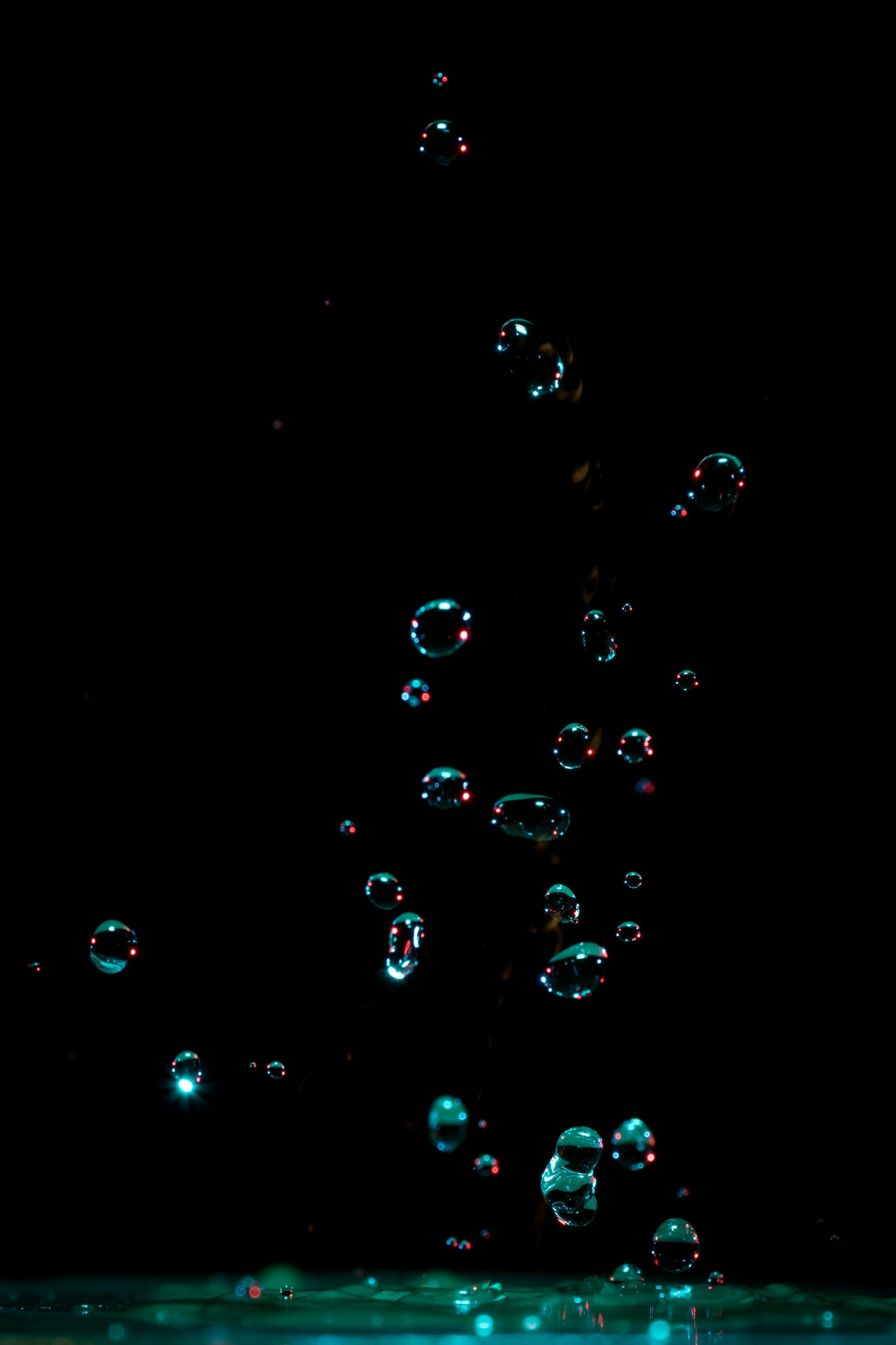 Bubbles Wallpaper 4K, AMOLED, Liquid, Black background