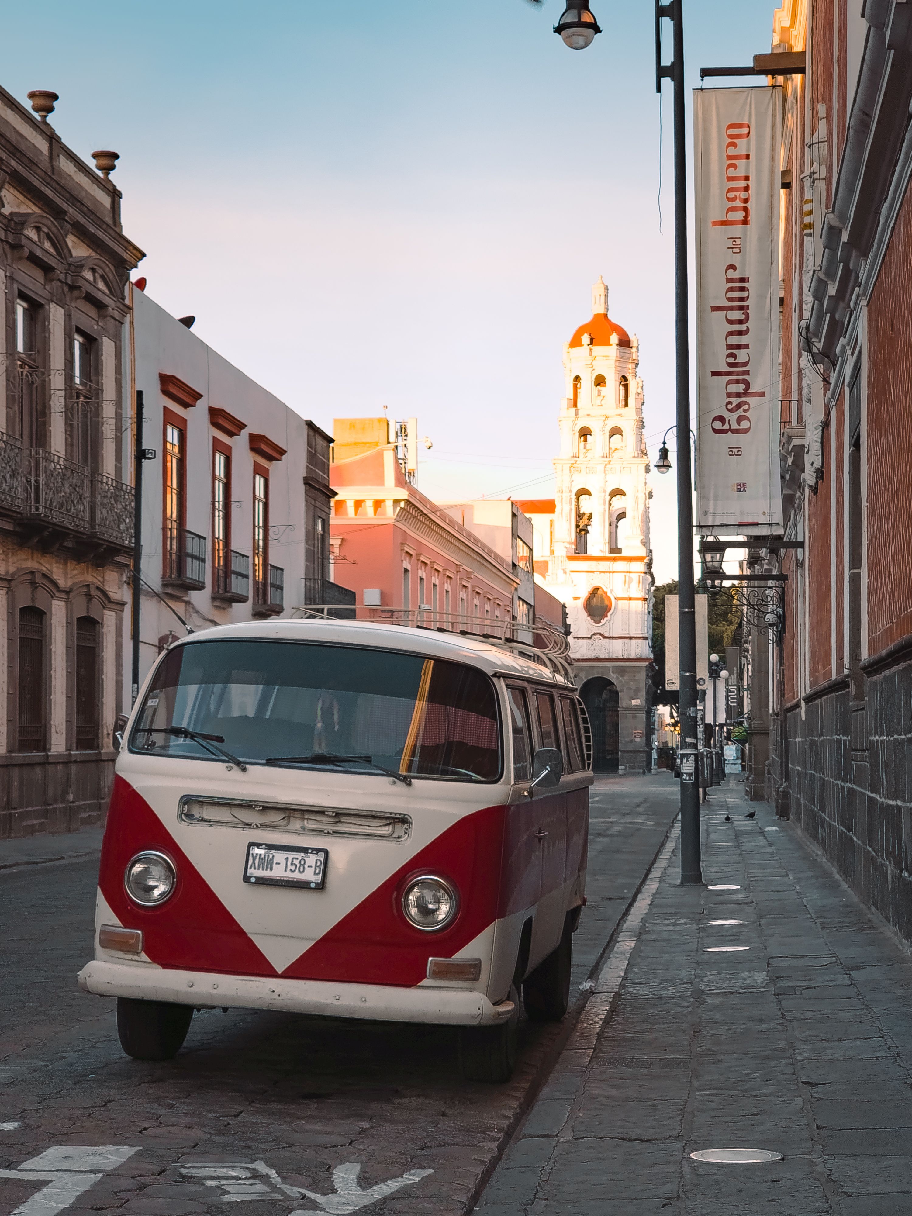 Old Volkswagen Station Wagon Parked on the Street in Puebla Mexico ...