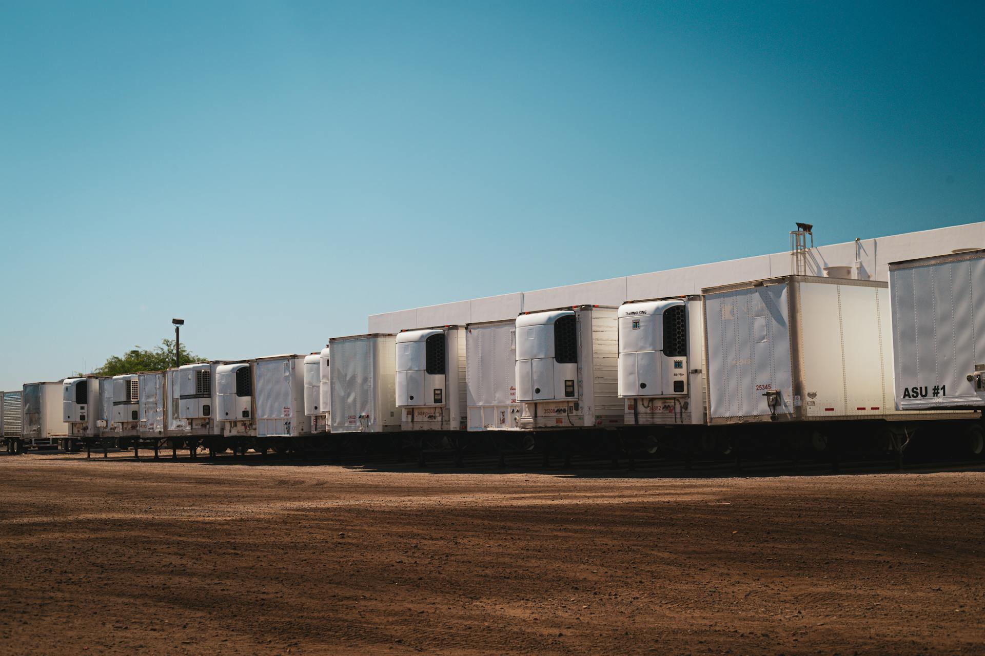 View of Parked Trucks